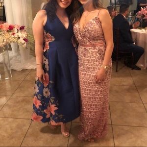 Floral Print Satin Twill Dress by Eliza J